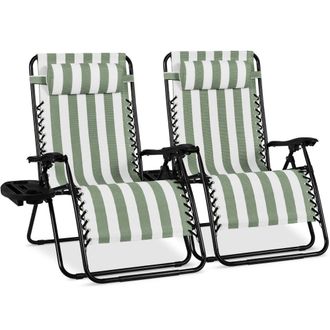 Best Choice Products Set of 2 Extra Wide Zero Gravity Lounge Chair Recliners w/ Cup Holder