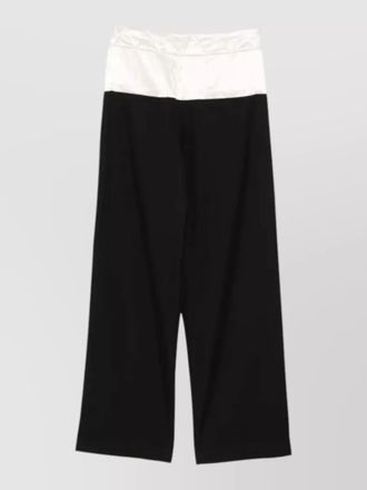 Dries Van Noten wide leg trousers contrast waistband design