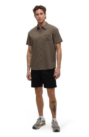 tentree Hopkins Shirt in Timber/meteorite Black at Nordstrom, Size Xx-Large