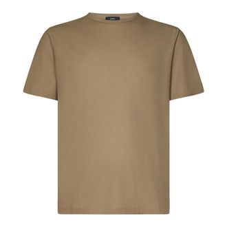 Herno Crewneck T-Shirt with Logo Plate - male - Herno - T-Shirts - Beige - 2XL - Tops