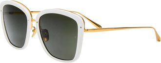 Linda Farrow Zonnebril - unisex - Zonnebrillen - Wit - 60 MM - Accessoires