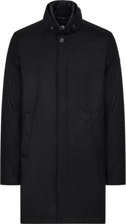 Duno Lange Jas met Wol-Effect en Bib - Heren - Parka Jassen - Zwart - 2XL - Wol - Jassen