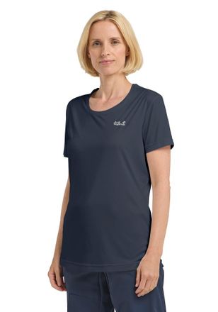 Jack Wolfskin T-Shirt JACK WOLFSKIN TECH T W, Damen, Gr. L (42/44), blau (midnightsky), Obermaterial: 100% POLYESTER, Shirts T-Shirt
