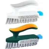 OEM Set Di 2 Spazzole Per La Pulizia Con Impugnatura Comoda. Setole Rigide E Flessibili. Molto Resistenti. Per Bagno, Doccia, Lavandino, Tappeti E Pavimen