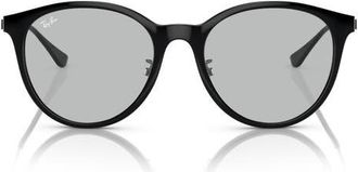 Ray-Ban 55mm Square Sunglasses in Black /Light Grey at Nordstrom