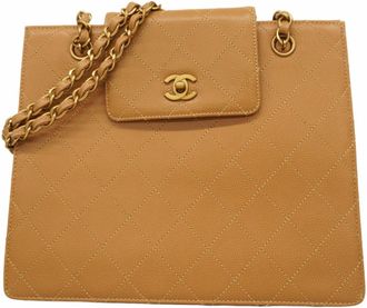 Chanel Brown Grained Calfskin Tote Bag (Pre-Owned)