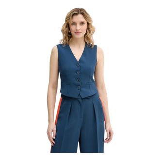 Patrizia Pepe Dames, Jassen, Blauw, Maat: XS Leer