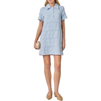 English Factory Embroidered Stretch Polo Minidress in Powder Blue at Nordstrom, Size X-Small