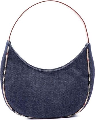 Burberry Pre-owned Burberry House Check Trimmed Denim Shoulder Bag Ladies V65O1K9WDILNSTJW