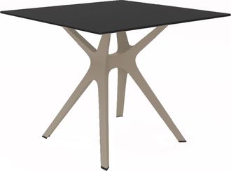 Resol Mesa Cuadrada 90x90 Vela S Resol Madera Pl&aacute;stico Beige Negro