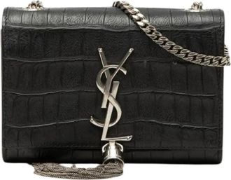Saint Laurent Tweedehands leren schoudertassen - Dames - Vintage Schoudertas - Zwart - ONE Size - Vintage