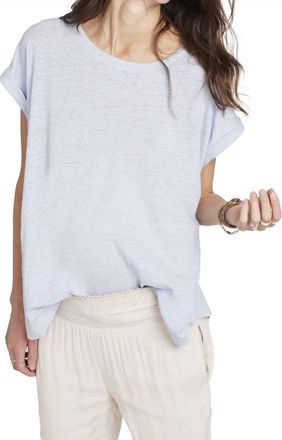 Hatch Linen Circle Short Sleeve Tee In Cloud Blue