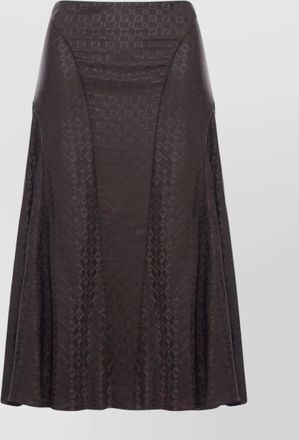 Fendi silk jacquard a-line midi skirt