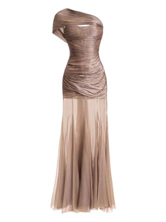 Maria Lucia Hohan Marimar one-shoulder dress - women - Fabric - 34 - Neutrals