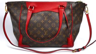 Louis Vuitton Brown Red Color Monogram Tote Bag (Pre-Owned)