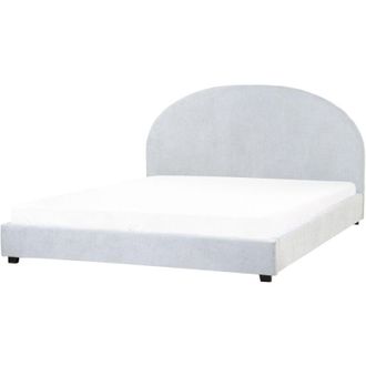 Beliani Beliani - Letto matrimoniale in tessuto azzurro 180 x 200 Vaucluse