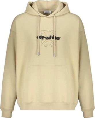 Off-white Logo Sweatshirt - Heren - Hoodies - Beige - M - Katoen - Hoodies & sweatvesten