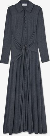 Ganni Mixed Long Dress in Grey Jersey - Size 10/12 Modal