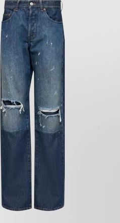 Maison Margiela ripped barrel-leg denim jeans