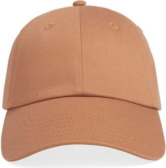Favorite Daughter Cotton Twill Leather Strap Baseball Cap in Camel at Nordstrom