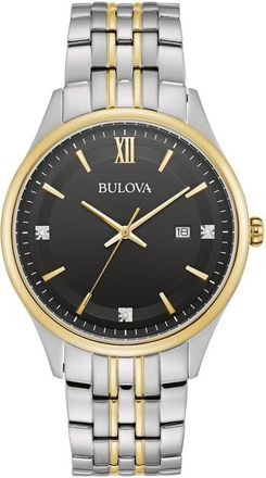 Bulova Classic Quartz Black Dial Mens Watch 98D160
