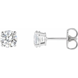 Diamond2Deal 1ct Lab-Grown Diamond Stud Earrings Clarity VS, Color F-G, 14k Gold
