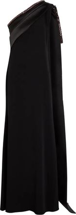 Roland Mouret embellishment one-shoulder maxi dress - women - Acetate/Polyester/Polyester - 12 - Black