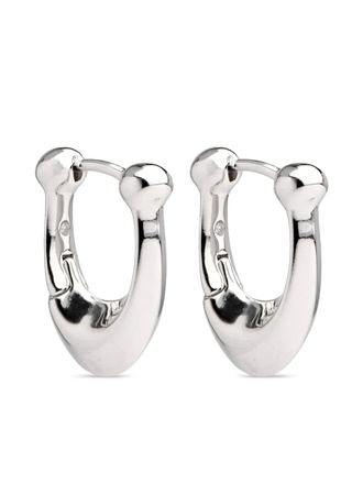 Coach Signature C hoop earrings - women - Metal - One Size - Silver