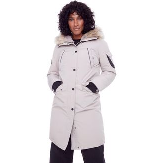 Alpine North LAURENTIAN - Vegan Down Long Parka Winter with Faux Fur Hood in Taupe at Nordstrom, Size X-Small
