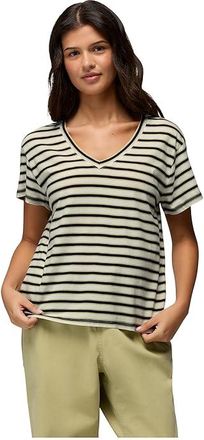 Prana Everyday V-neck T-Shirts Womens Workout Alba Stripe : LG (Womens 12-14), Cotton