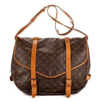 Louis Vuitton Pre-owned Womens Double Strap Saumur GM Crossbody - Brown - One Size