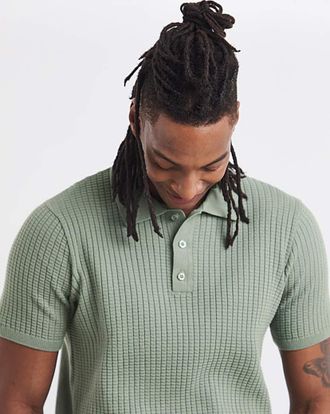 Jacamo Waffle Knitted Polo
