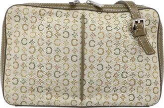 Celine C Macadam Shoulder Canvas Khaki Canvas Handbag (Pre-Owned)