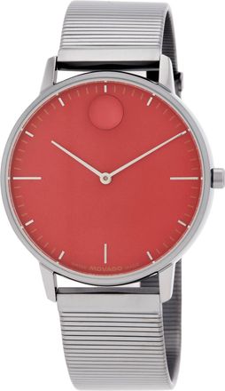Movado Quartz Mens Museum Red Dial Watch 3640178