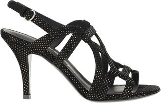 Ferragamo Leather Heel Sandals with Ankle Buckle