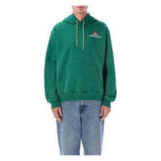 Casablanca Hoodies, male, Green, Size: XL Mountain Printed Hoodie