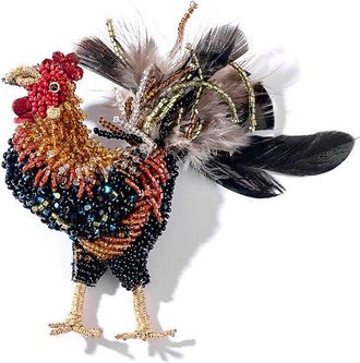 Deepa Gurnani Rooster Brooch