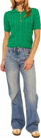 John & Jenn Short Sleeve Timmy Sweater In Shamrock