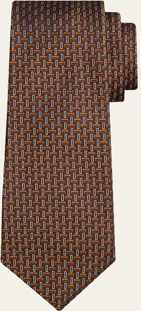 Kiton Mens Abstract Silk Sevenfold Tie