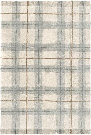 Lorena Canals Tartan Washable Cotton Blend Area Rug in Blue Sage Natural at Nordstrom, Size Medium