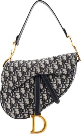 Dior Saddle Handbag Oblique Canvas Medium shoulder bag - Blauw
