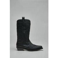 Ganni Mid Shaft Embroidered Western Boots