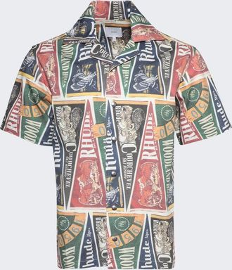 Rhude Mens Collegiate Flag Snap Shirt