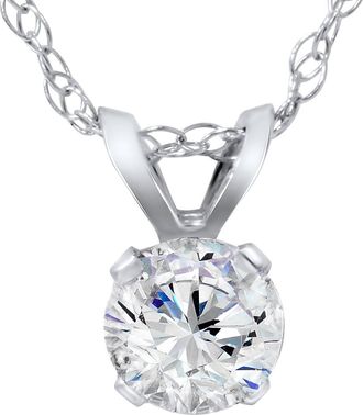 Pompeii3 5/8ct Round Diamond Solitaire Pendant 14K White Gold