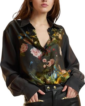 Cynthia Rowley Verzamelbaar Zijden Shirt - Dames - Overhemden - Veelkleurig - XS - Denim - Overhemden