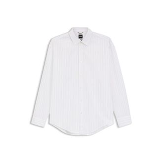 BOSS Striped relaxed-fit shirt in cotton poplin