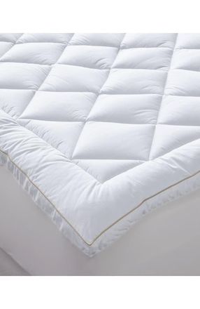 Lands End 400 Thread Count Plush Quilted Cotton Mattress Pad in White at Nordstrom, Size Queen