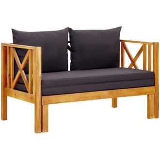 vidaXL Jardim Bank 2 Lugares Con Cojines 122 Cm Acacia Misa