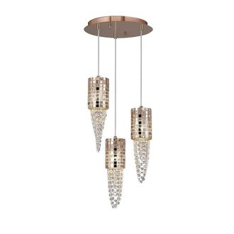 Netlighting Camden Ceiling Cluster Pendant Rose Gold 3 Light G9 Round