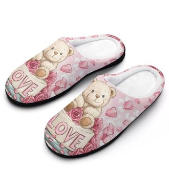Generic Bear Cake Womens Slippers Warm House Slippers Indoor House Shoes with Anti-Skid Rubber Sole